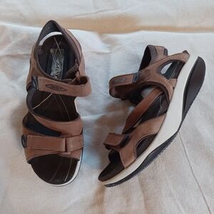 MBT Katika Sandal Rocker Sole Barefoot Sandal Brown Strappy Comfort Ortho 39